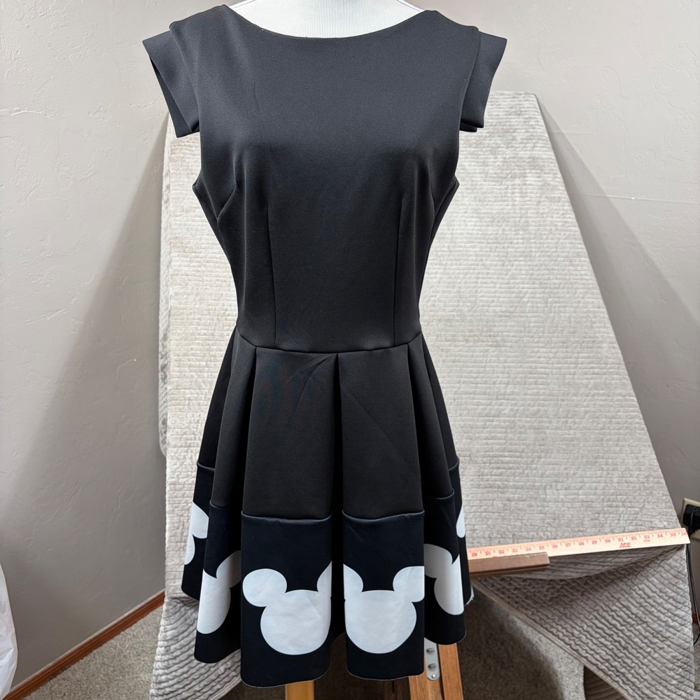 Sugarbird Disney Mickey Mouse Fit & Flare Dress Black White Size 10 L Budapest